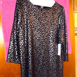 Chico size 1 black and silver animal print